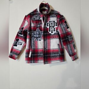 Stylish Red and Black Kids Pea Coat